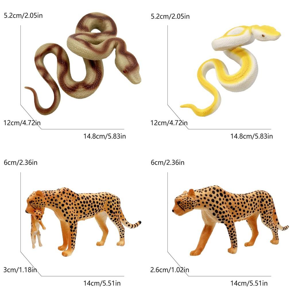 Cheetah Gorilla Leopard Wildlife Pvc Animal Figures With Movable Joints For Child Education