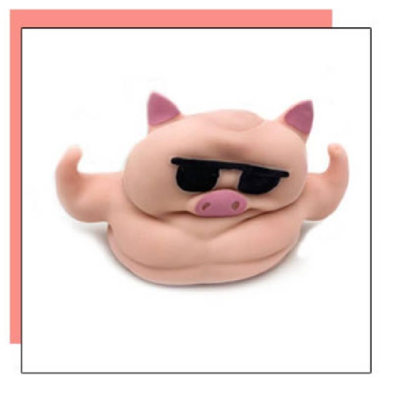 Realistic Muscle Pig Stress Relief Toy Tpr Material Durable Animal Figurine