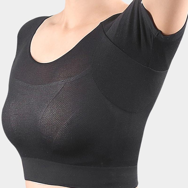 Chaleco Absorbe Sudoración Axilas Malla Secado Rápido Forma Camiseta Transpirable Absorción de Sudoración Manchas Anti-Sudor Seda de Leche