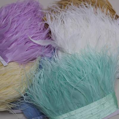 FeatherNew Feather Trim Ostrich Feather Skirt Trim Fabric Tape Fabric Craft DIY Accessories Bag Clothing Decoration Materials 10meters