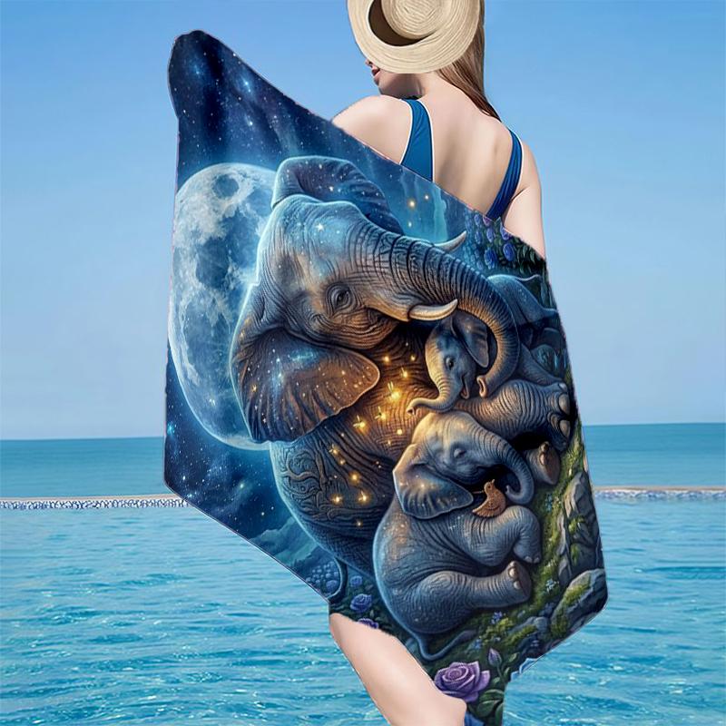 

Elephant In Autumn Forest Beach Towel, Super Soft Microfiber, Gift for Her/Him, Birthday, for Pool, Beach, Travel, Home Decor Fan gifts 70cmx140cm(27x55inch)