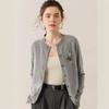 Women's Cashmere Round-Neck Sweater Cardigan - Loose, Cozy Autumn/Winter Knitwear.