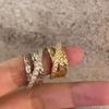 Multi-layer zircon open ring index finger ring exaggerated personality couple ring