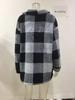 Women's Plaid Lamb Wool Jacket with Pockets - Autumn/Winter 2025 Collection