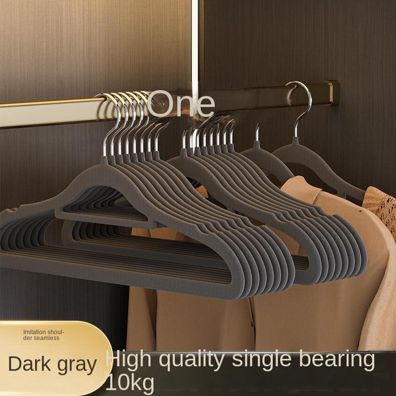 

Clothes Hanger Flocking Plastic Household Seamless Non-Slip Storage Simple Applicable Wardrobe Storage Balcony Hanging Nordic 20pcs