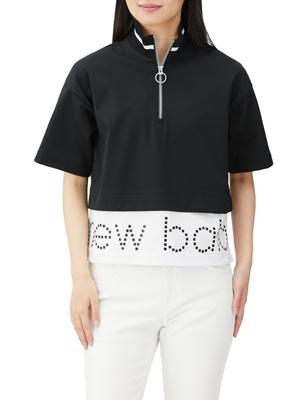 Golf Short Sleeve Half Zip Sweatshirt Shape 0 Women's (Scrumtech Retention/Stretch) / 012-4164502 010_Black [S]
