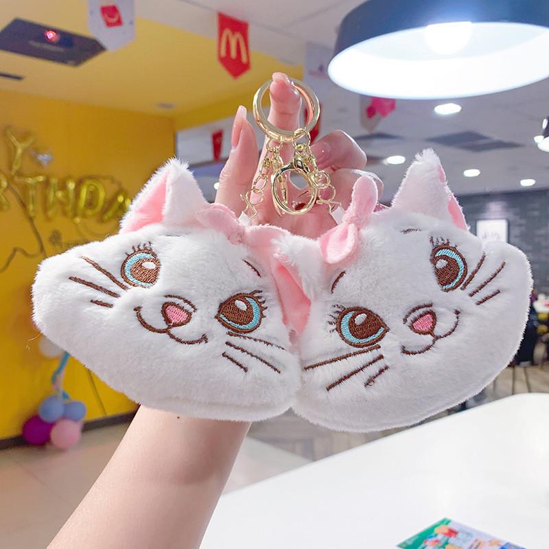 Entzückliches Maria Plüsch-Münzmäppchen Charmantes Katzen-Schlüsselanhänger Weiche PP-Baumwolle Gefüllt