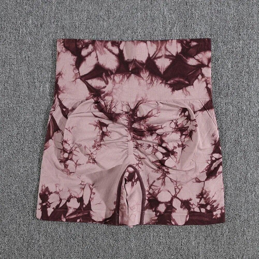 Fashion Tie-dye Yoga Leggings Women Shorts Sports Pant Gym Fitness Sportswear High Waisted Slim Fit 29654