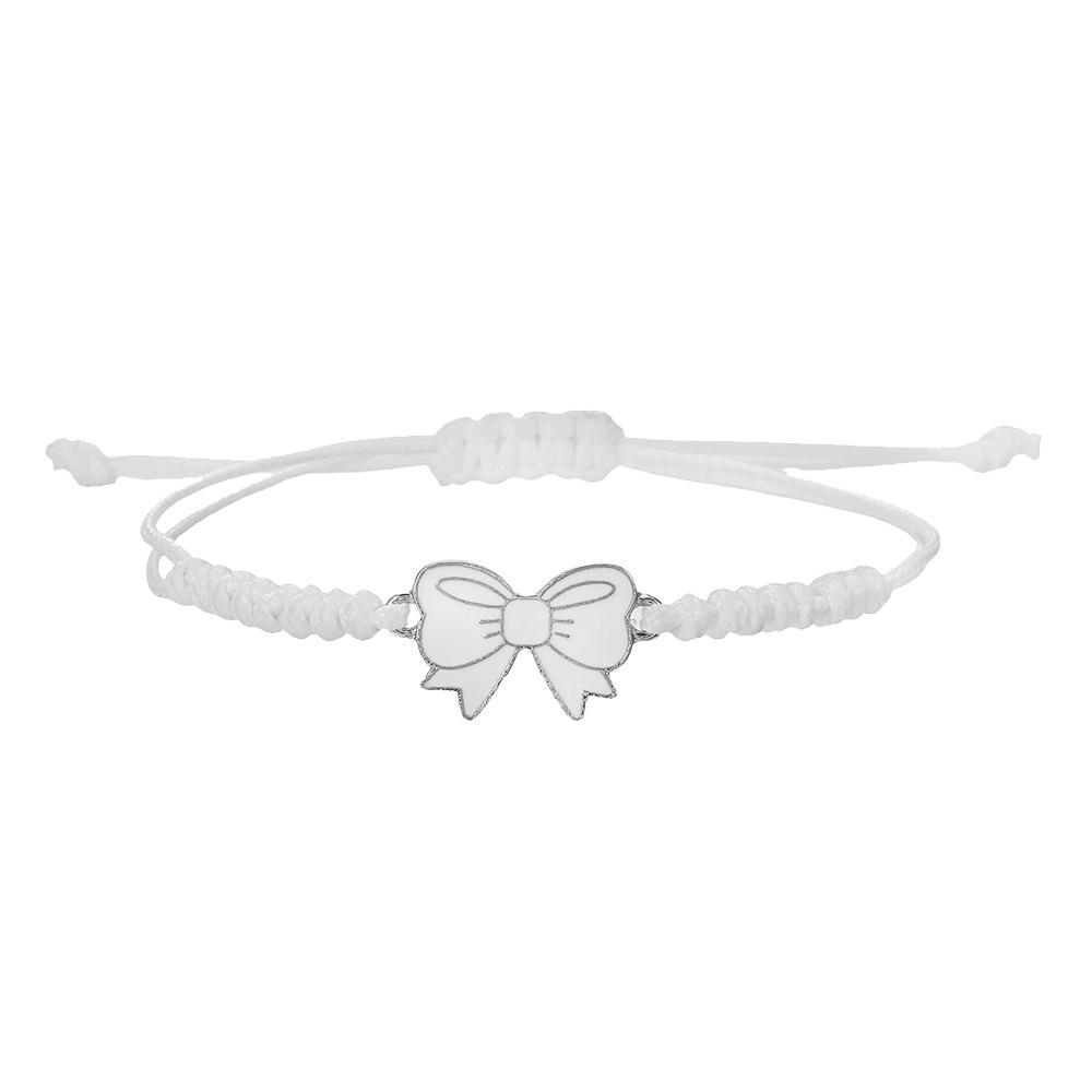 Popular hand-woven colored hand rope, alloy drip bow accessories, girlfriend friendship bracelet