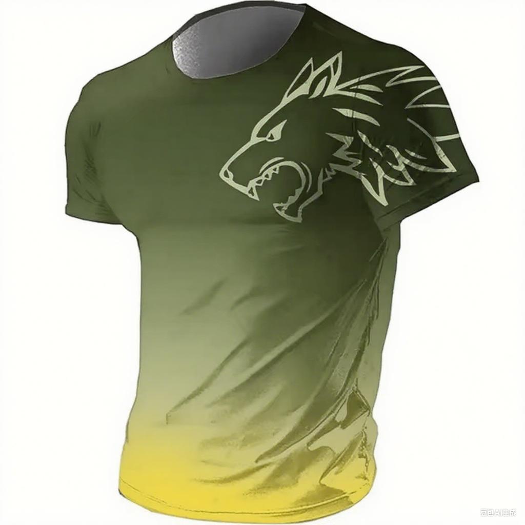 T-shirts for Men Fitness Sportswear 2026 Summer Vintage Men's 3d Printed Quick-Drying Gradient T-shirt Animal Wolf Short Sleeve