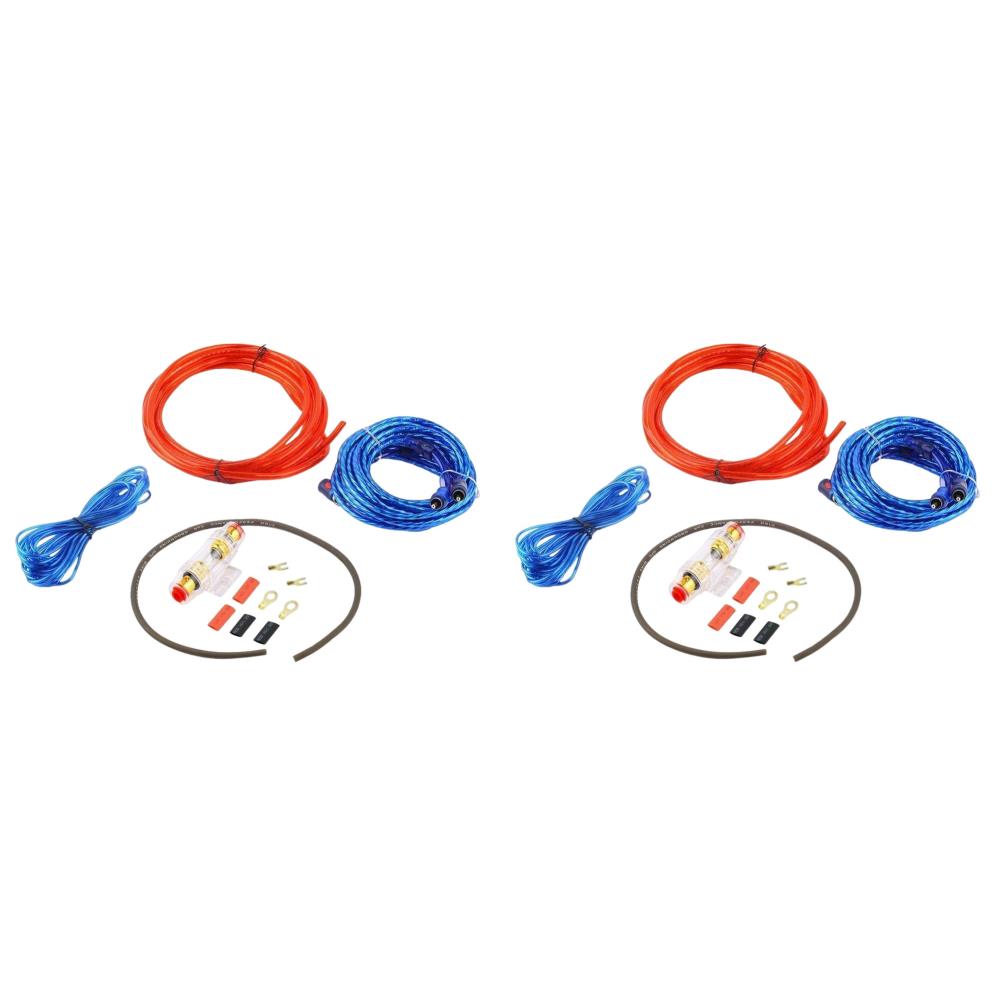 1500W Car Power Amplifier Wiring Kit 8GA Car Subwoofer Cable 60 AMP Fuse Holder Subwoofer Speaker Line 18GA for Car Modification Fuse Holders1