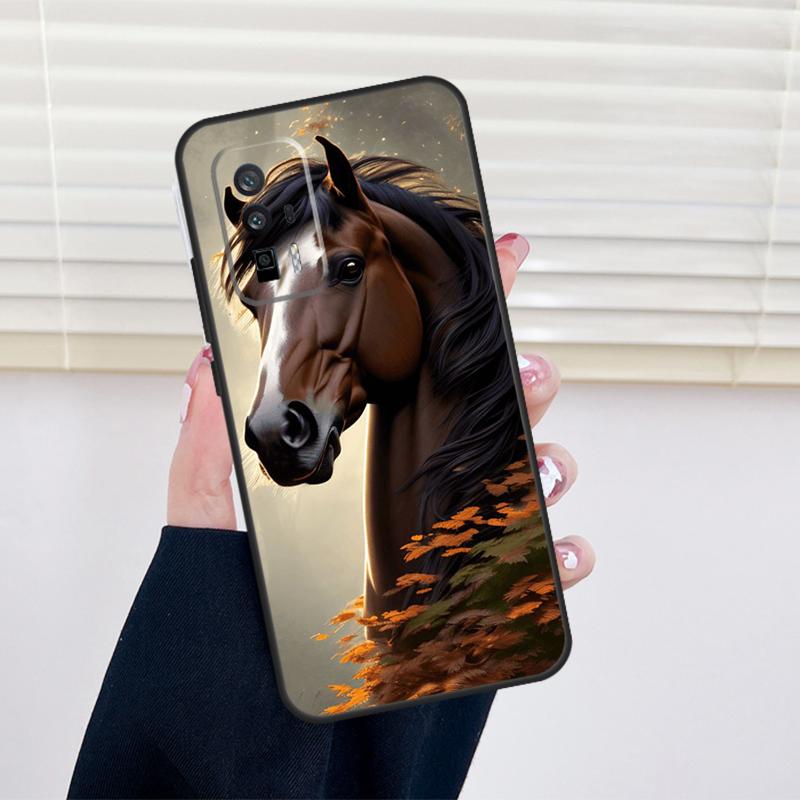Animal Majestic Painting Horse Cover For Xiaomi 13 14 15 Ultra 11T 12T 13T 14T Pro POCO X7 Pro X3 X5 X6 M6 F5 F6 Pro Case