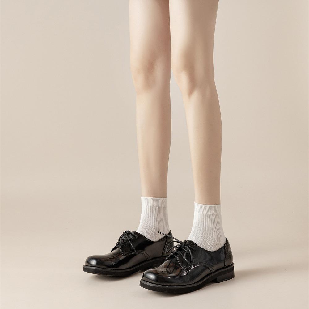 95% Cotton Thickened Socks Women'S Jk Style College Style Black And White With Women'S Short And Medium Calf Socks