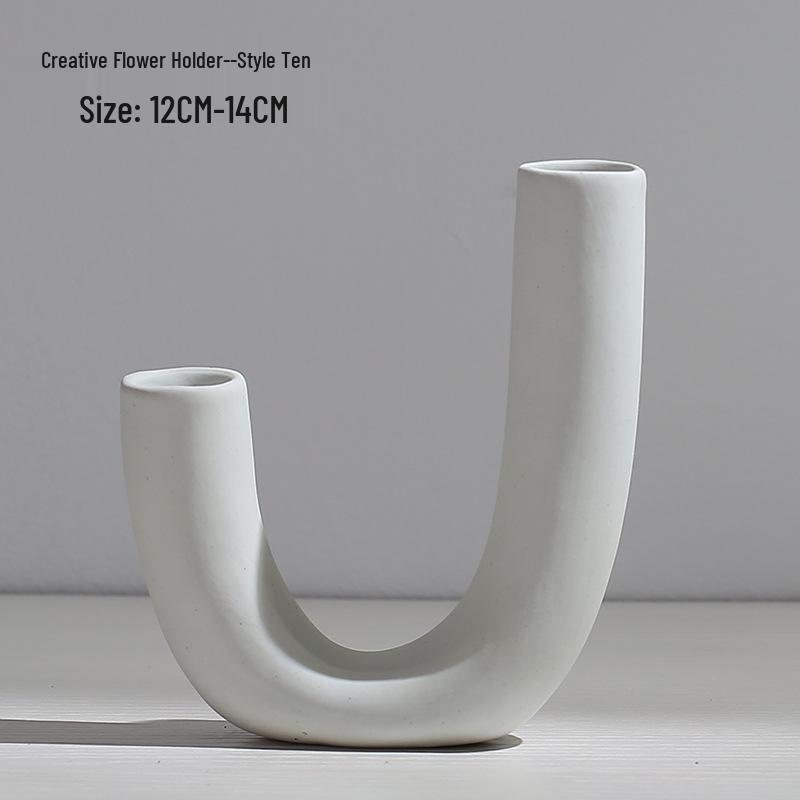 Nordic Style Ceramic Vase for Dried Flowers - Minimalist Creative Hydroponic Flower Container for Living Room Decor