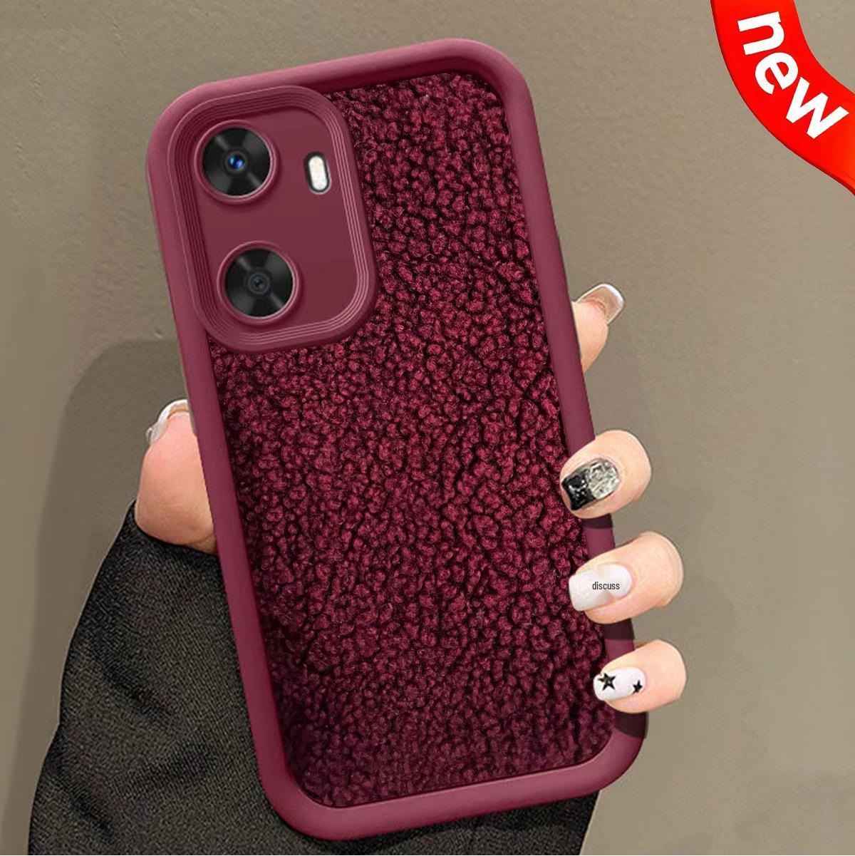 

Wine Red Wool Winter Full Coverage Phone Case for iPhone 16/17 Pro Max & Samsung S25U Galaxy Note 20 вино красного