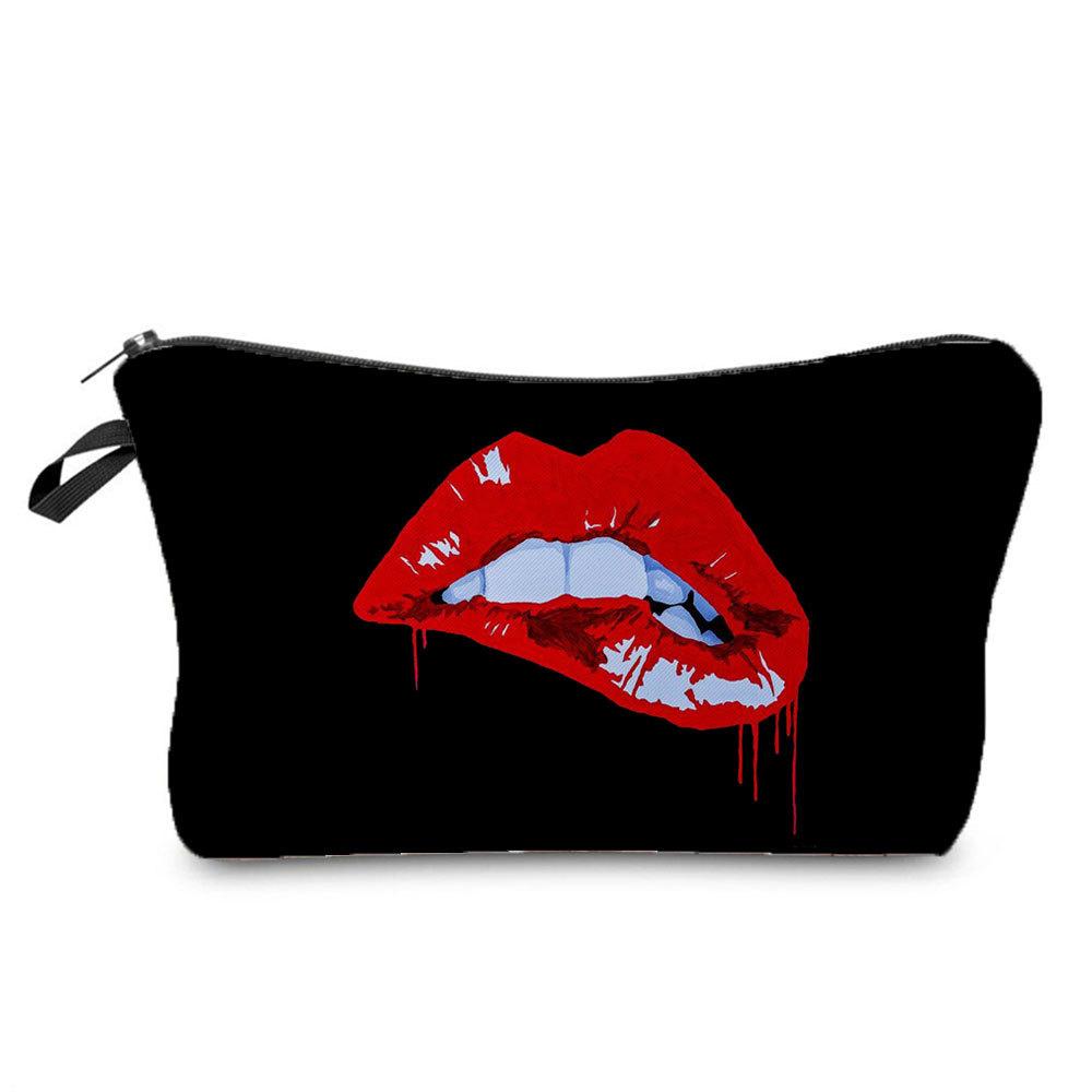 Women Lips Print Cosmetic Bag Toiletries Organize Travel Storage Case 6382