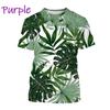 Monstera 3D Printing T-shirt Personality Plant Monstera Men's And Women's Fun Hip-hop Harajuku Unisex Couple T-shirt Tops