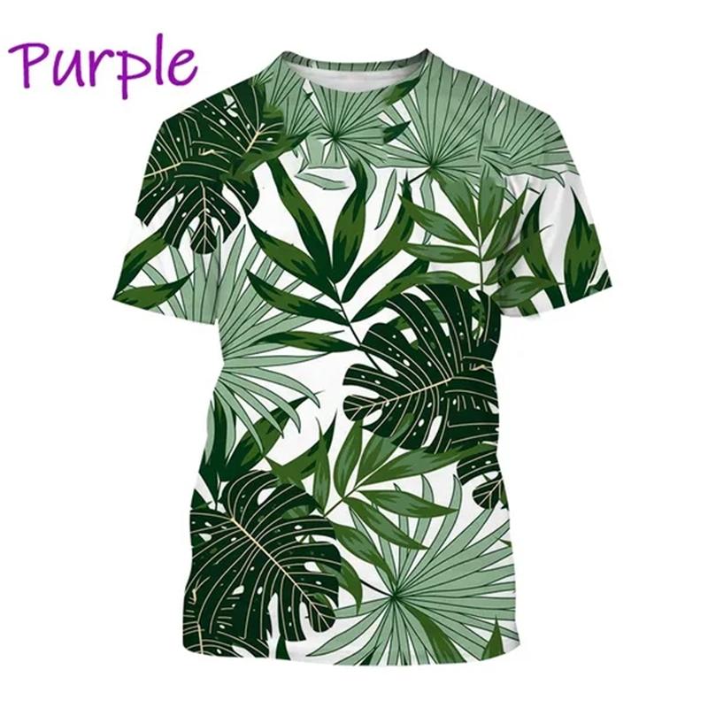 Monstera 3D Printing T-shirt Personality Plant Monstera Men's And Women's Fun Hip-hop Harajuku Unisex Couple T-shirt Tops