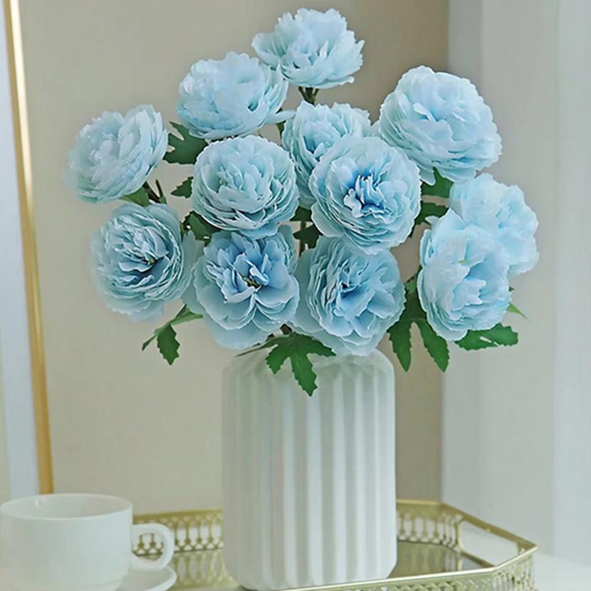5pcs Artificial Flowers Silk Peony Valentine's Day Wedding Bridal Bouquets Outdoor Courtyard Home Room Decor Wreath Diy Box Gift