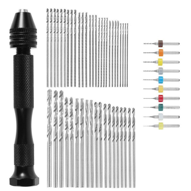 Tiny Mini 57pcs Micro Alloy Twist Drill Bits Set Hand Diy Model Craft Tool Wood