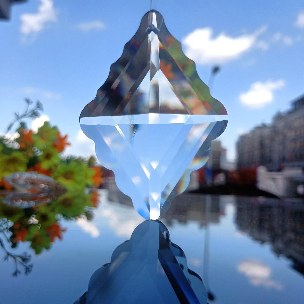 

75 мм Lucky Knot Crystal Prisms Rhombus подвесная люстра кристаллы замена фен-шуй подвеска Suncatcher для окон Декор