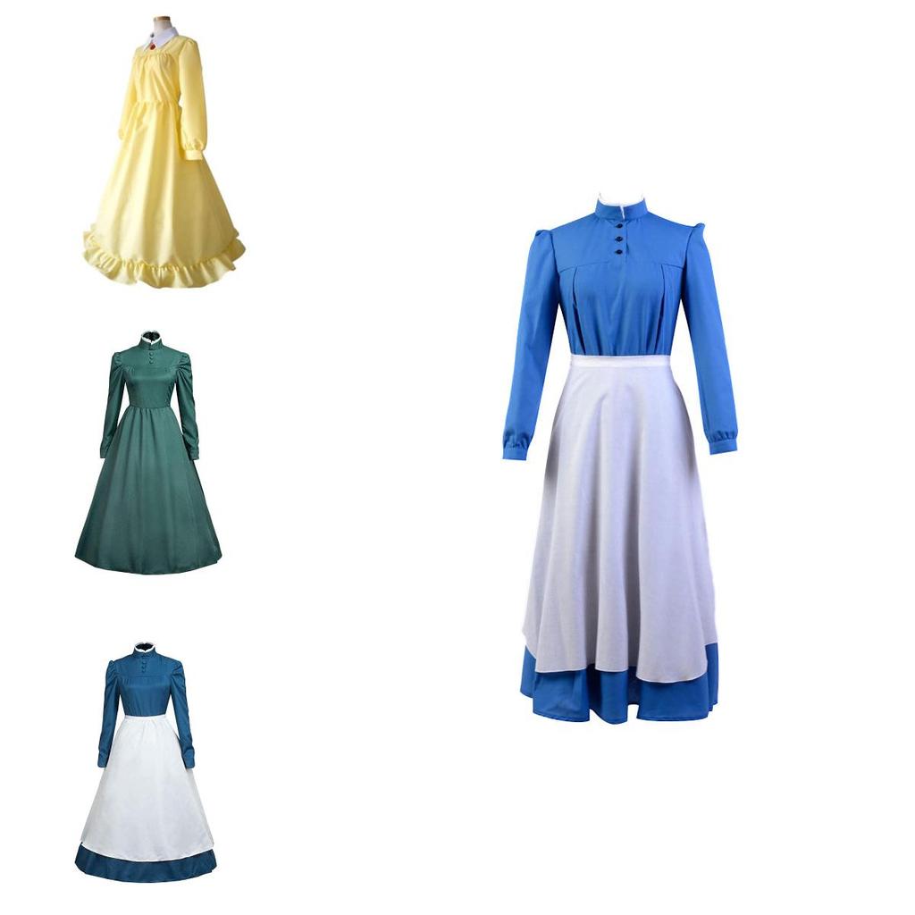 Costume de cosplay de Sophie du Château Ambulant : robe magnifique à manches longues