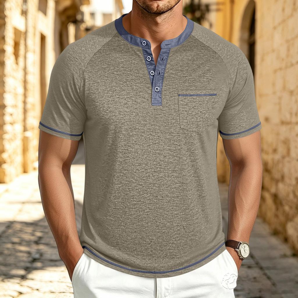 Men's Retro Casual Short Sleeve T-Shirt for Summer Everyday Wear