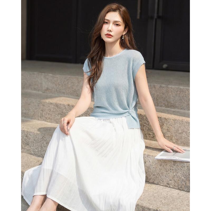 TERRE BLEUE Women's Summer Knit Skirt Set