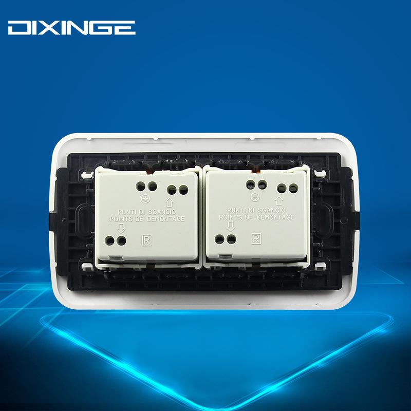 Double Italian-Euro Standard Grounded Wall Socket
