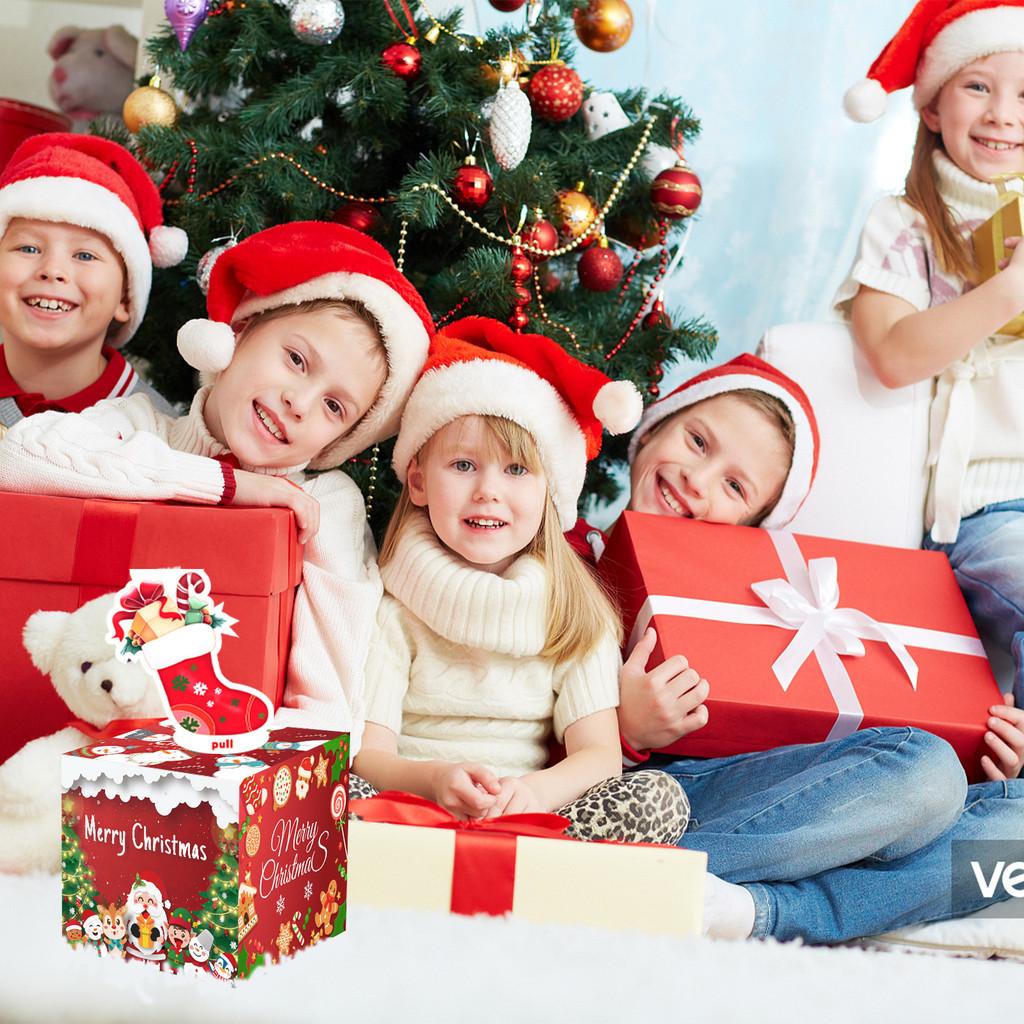 Red Christmas Theme Pattern Gift Box Holiday Decoration Props Atmosphere