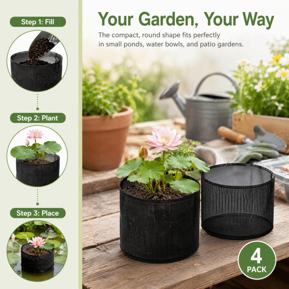 1/16 Inch Mesh Aquatic Plant Bags 7 Inch Lily Plant Pots Durable Pond Plant Baskets  Aquatic Plant