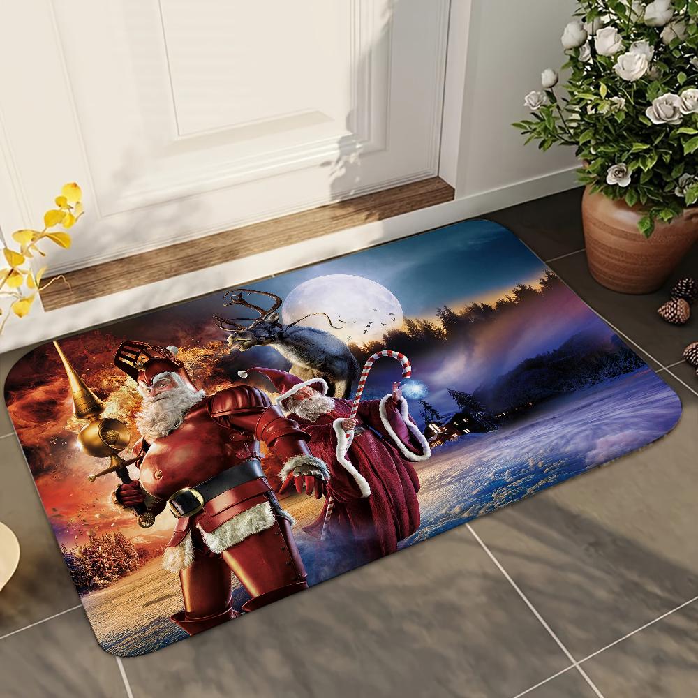 

1pc S-Santas Cruz Art Bathroom Absorbent Mats Anti-Slip Mats Home Decor Supplies Carpets Home Kitchen Floor Mats 40x60cm
