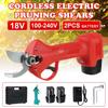 Electric Cordless Pruner Lithium-ion Pruning Shear Efficient Electric Scissors Bonsai Tree Branches Garden Tools Green / Red
