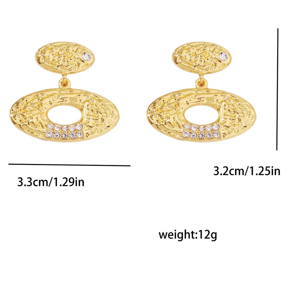New geometric oval temperament, light luxury, versatile trendy fashion earrings, women