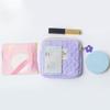 Cute Cosmetic Storage Bag Quilted Flowers Designed Cosmetic Bag Soft Comfortable Makeup Bag for Lipstick Jewelry Pouch