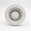 A60Z3-1/2 Inch White Polymer Drain Assembly With Basket Strainer And Stopper For Granite Or Fireclay Kitchen Sinkmay
