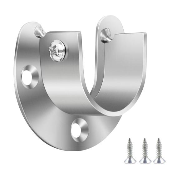 1/4/8Pcs Stainless Steel Closet Rod Holders Strong Load-bearing