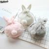 1Pcs Pocket Drawstring Bag Cute Bunny Plush Rabbit Ear Pouch With Fluffy Tail-Like Tassel Sweet Kawaii Makeup Bag Accessory