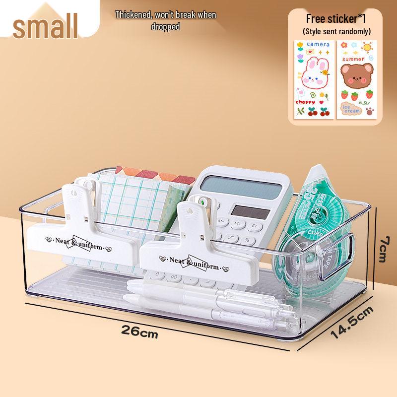 Large Capacity Transparent Acrylic Bookshelf Bookend with Creative Desktop Storage for Dorms & More