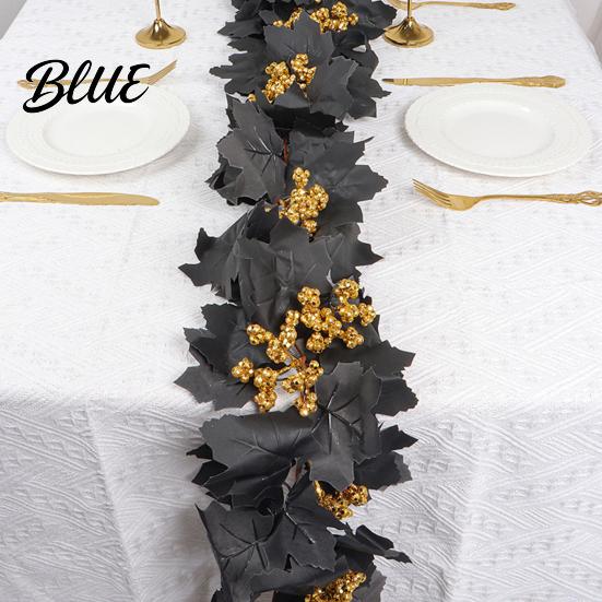 Realistic Floral Ornaments Halloween Artificial Maple Leaf Vine Decor Fall Wall Hanging Garland Silk Flowers for Party Scene Spooky Thanksgiving