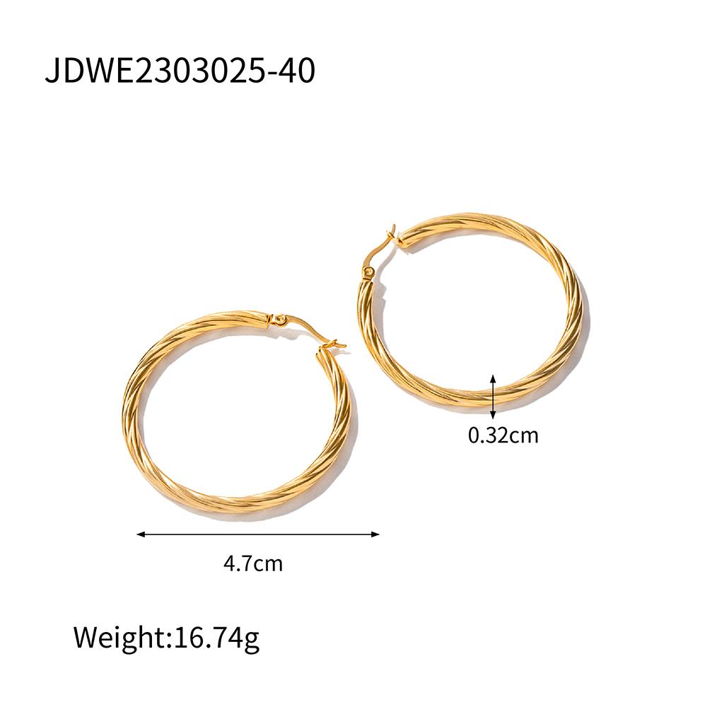 Youthway Fashionable Stainless Steel Hoop Earrings 18K PVD Gold Plated C-Shaped Minimalist Jewelry For Women 2025