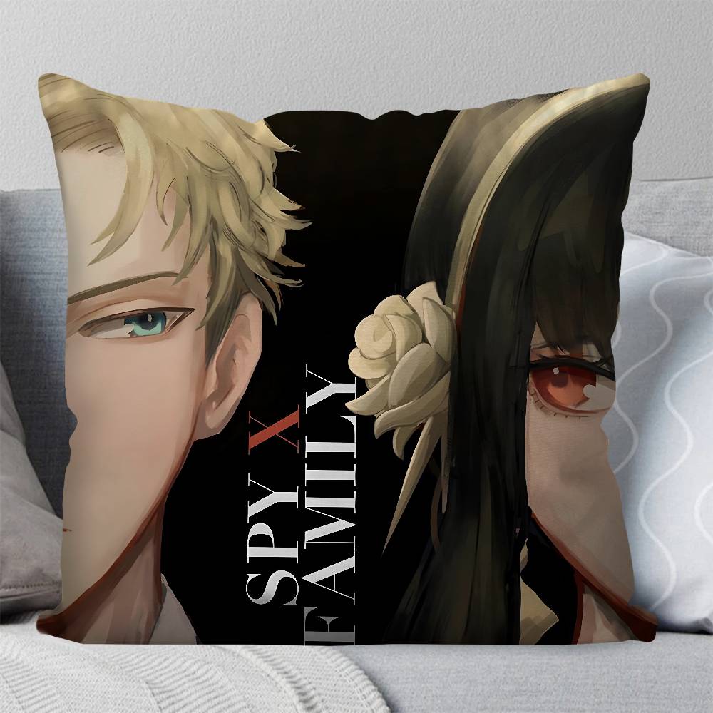 Anime S-SpyXFamilyes Pillow Case Square Pillow Bedroom Sofa Leisure Comfort Cushion Car Living Room Home Decoration