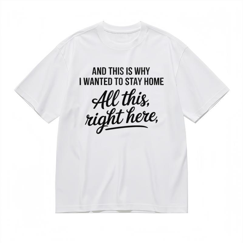 

Women s Breathable Fashion Classic T-Shirt Minimalist Homebody Text Design Tee 4XL