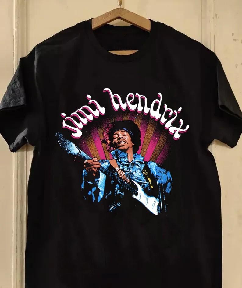 Jimi Hendrix Playing Guitar In Blues American Rock Shirt YH246 L