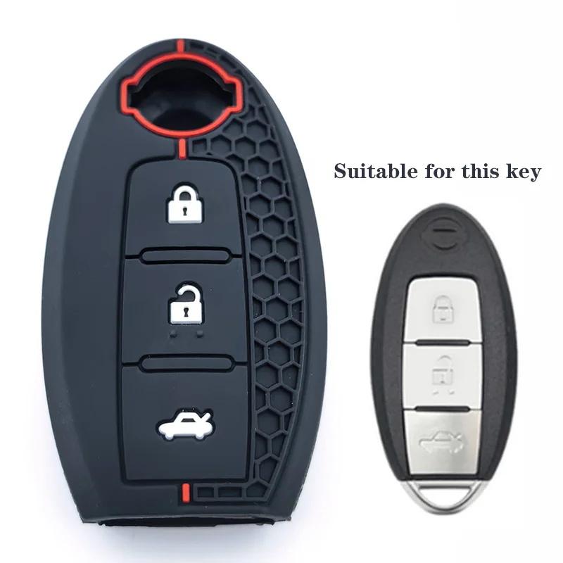 5 Buttons Silicone Car Key Case Cover Keyless Remote Fob Holder For Nissan X Trail T32 Rogue Patrol Murano Htrail Maxima