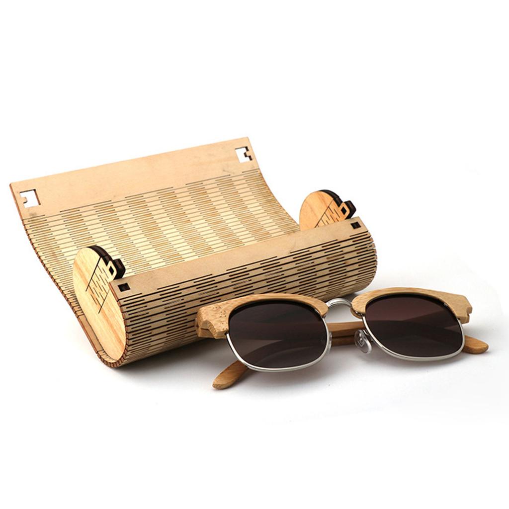 Wood Hard Glasses Case for Sunglasses and Eyeglasses Vintage Hollowed Practical Eyewear Holder Glasses Box Easy to Carry
