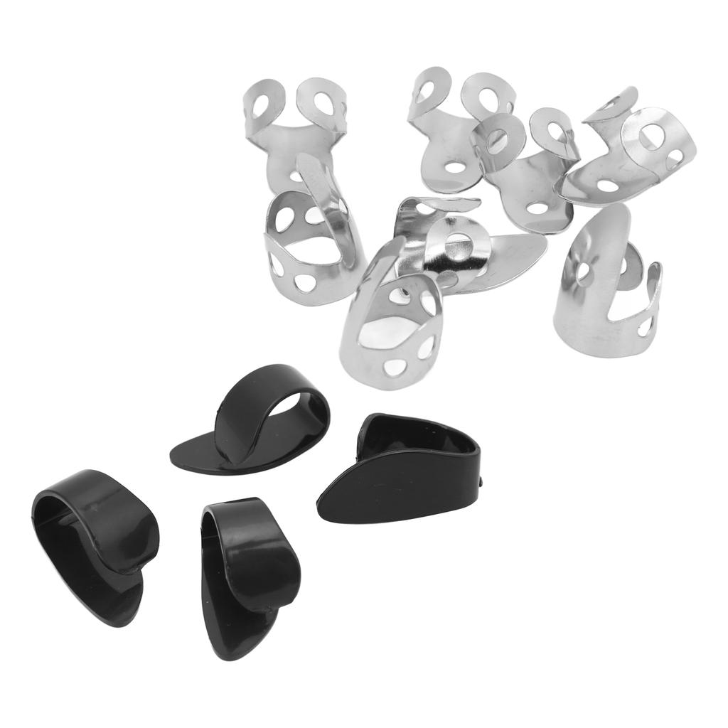 12 Stück Gitarren-Fingerplektren Bass-Daumenschutz Instrument Zubehör Set Kit zum Spielen