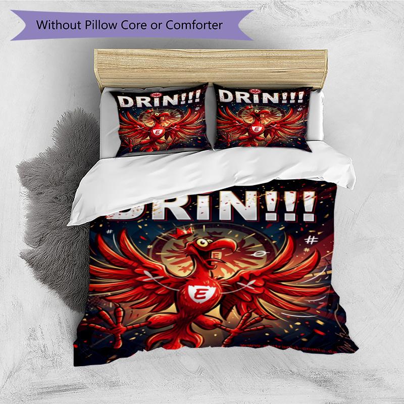 3pcs Duvet Cover Set (1*Duvet Cover + 2*Pillowcase, Without Core), Eintracht Frankfurt Print Bedding Set, Bedroom Decor, All‑Season, Gift