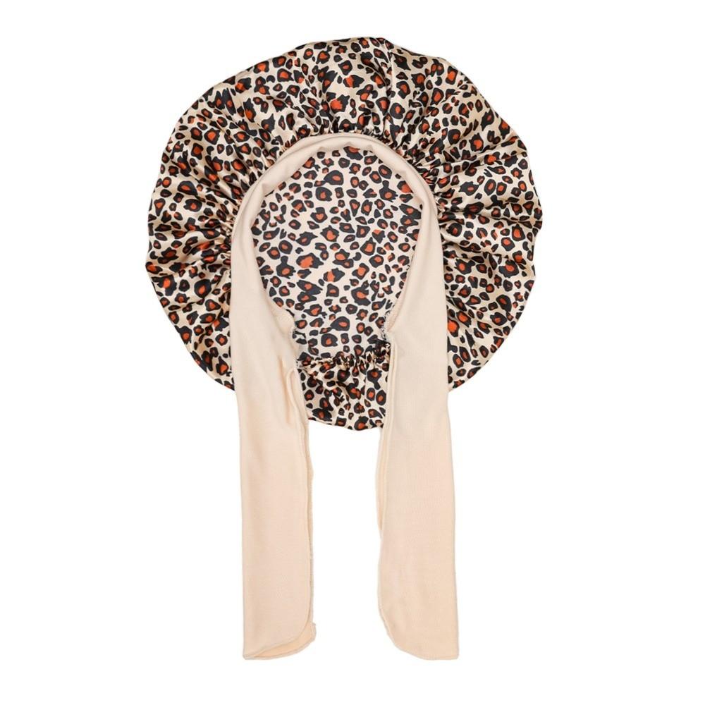 Adjustable Elastic Silk Sleeping Cap Tie Band Hair Protection Bonnet For Curly Natural Hair