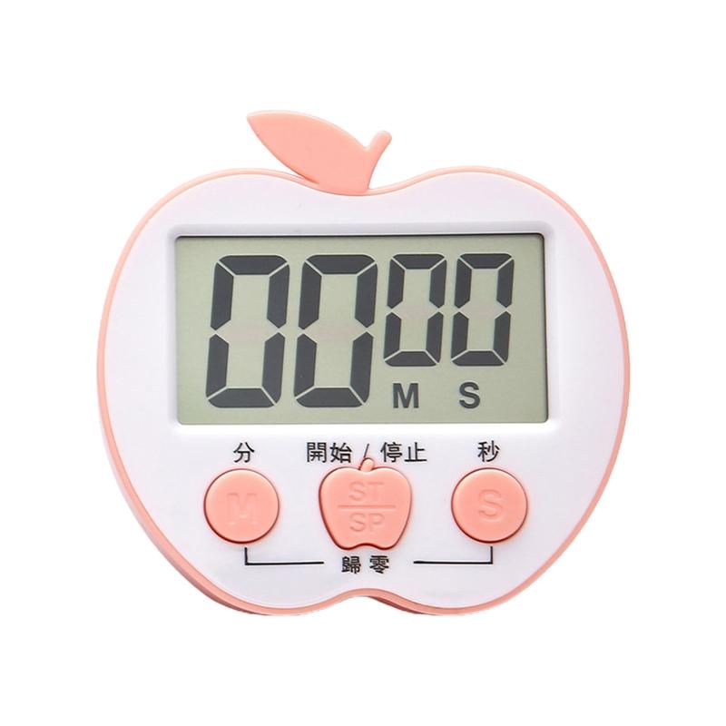 Countdown Timers Magnetic Suction Student Reminder Baking Timers Large Screen Reminder Plastic Material Apples Shaped